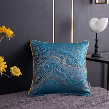 91家纺网 家纺一手货源 找家纺 北辰 2023新款轻奢北欧ins-金海岸新中式抱枕 金海岸-孔雀蓝