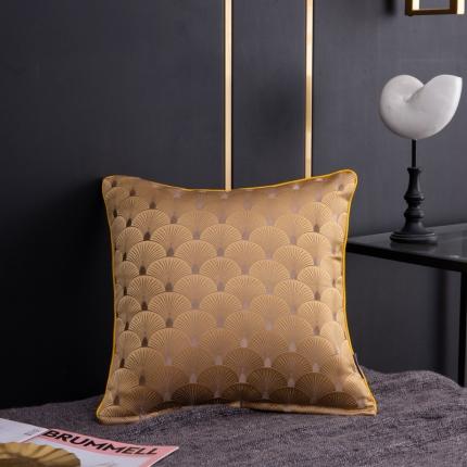 91家纺网 家纺一手货源 找家纺 北辰 2023新款轻奢北欧ins-银杏叶新中式抱枕 银杏叶-黄