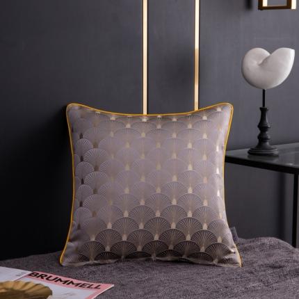 91家纺网 家纺一手货源 找家纺 北辰 2023新款轻奢北欧ins-银杏叶新中式抱枕 银杏叶-深灰