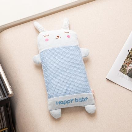 91家纺网 家纺一手货源 找家纺 明星 2023新款纯棉儿童卡通荞麦头宝宝防偏头全荞麦壳枕头芯 小蓝兔50*25+-2cm