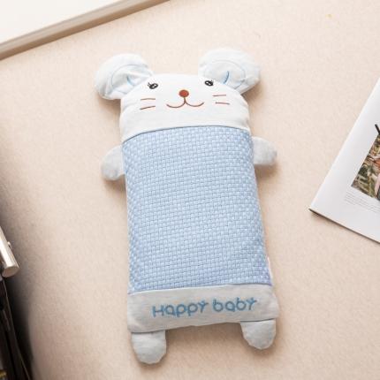 91家纺网 家纺一手货源 找家纺 明星 2023新款纯棉儿童卡通荞麦头宝宝防偏头全荞麦壳枕头芯 小老鼠蓝20*40 +-2cm