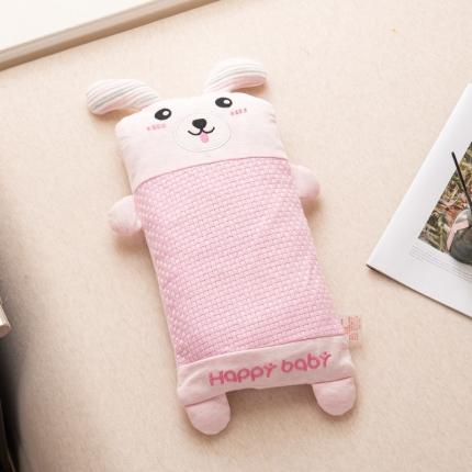 91家纺网 家纺一手货源 找家纺 明星 2023新款纯棉儿童卡通荞麦头宝宝防偏头全荞麦壳枕头芯 可爱小狗粉20*40 +-2cm