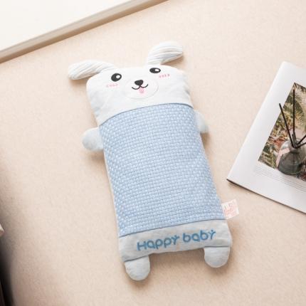 明星 2023新款纯棉儿童卡通荞麦头宝宝防偏头全荞麦壳枕头芯 可爱小狗蓝20*40 +-2cm