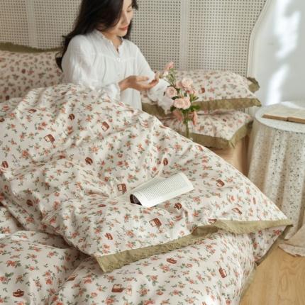 91家纺网 家纺一手货源 找家纺 蓝邻 2023新款复古小清晰花边四件套风格一 凯伦庄园