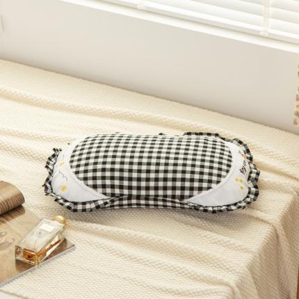 明星 2023新款全棉水洗棉月牙荞麦枕 月牙黑白格
