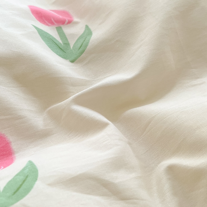 91家纺网 家纺一手货源 找家纺 小懒猪 2023新款春夏全棉小清新系列四件套 粉黛