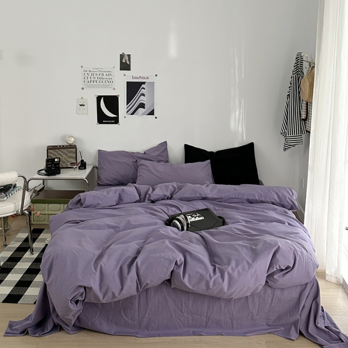 91家纺网 家纺一手货源 找家纺 （总）艾沁 新款32支加密全棉水洗棉混搭四件套