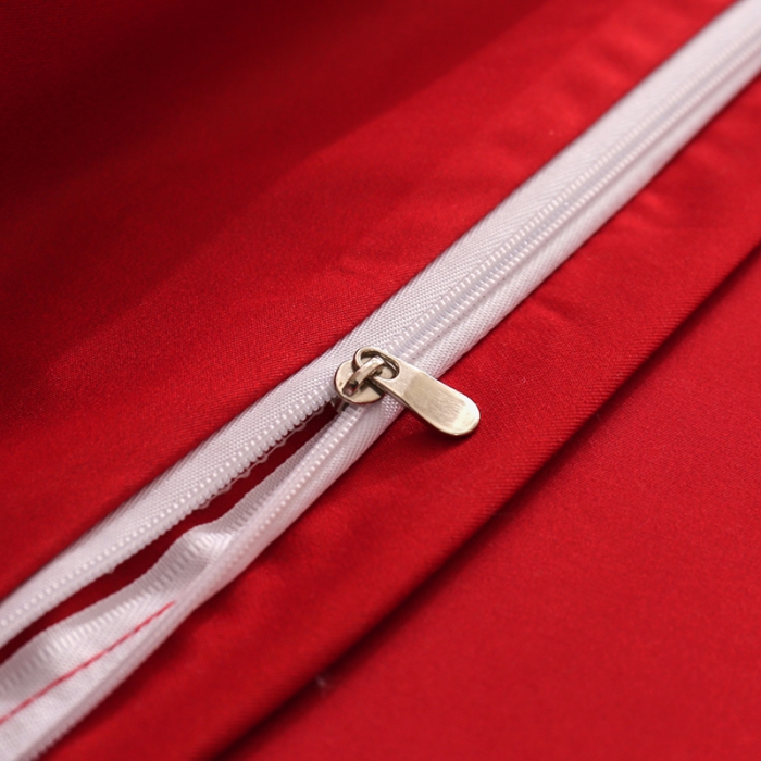 91家纺网 家纺一手货源 找家纺 啊雅家居 2025新款大红婚庆数码印花床单款床笠款四件套 双囍