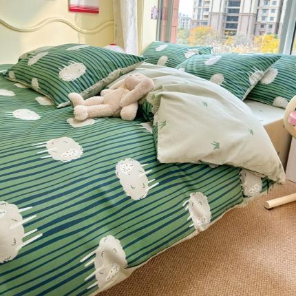 91家纺网 家纺一手货源 找家纺 瑞莱 2023春夏新款全棉印花四件套-卡通系列（上新）茸小茸