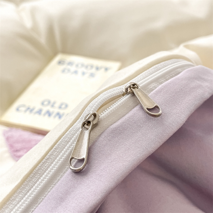 91家纺网 家纺一手货源 找家纺 眠帛家纺 2023新款水洗棉毛巾绣四件套煤球系列 煤球浅紫