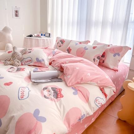 91家纺网 家纺一手货源 找家纺 总盛馨家纺 2023新款ins北欧风高支高密全棉喷气小清新纯棉四件套