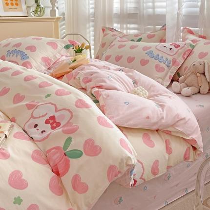 91家纺网 家纺一手货源 找家纺 总盛馨家纺 2023新款ins北欧风高支高密全棉喷气小清新纯棉四件套