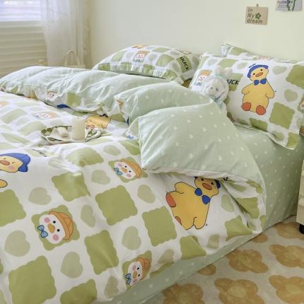 91家纺网 家纺一手货源 找家纺 总盛馨家纺 2023新款ins北欧风高支高密全棉喷气小清新纯棉四件套