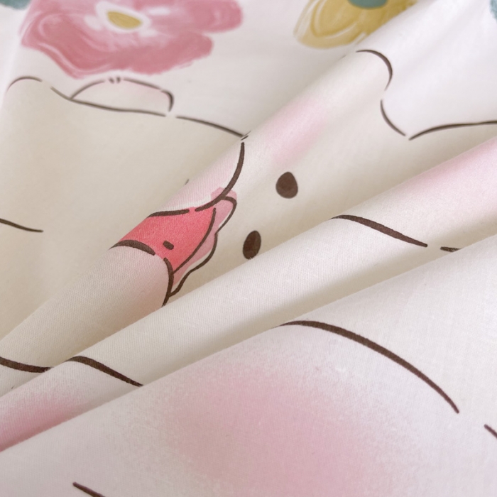 91家纺网 家纺一手货源 找家纺 盛馨家纺 全棉ins北欧风高支高密全棉喷气小清新纯棉四件套 花粉兔