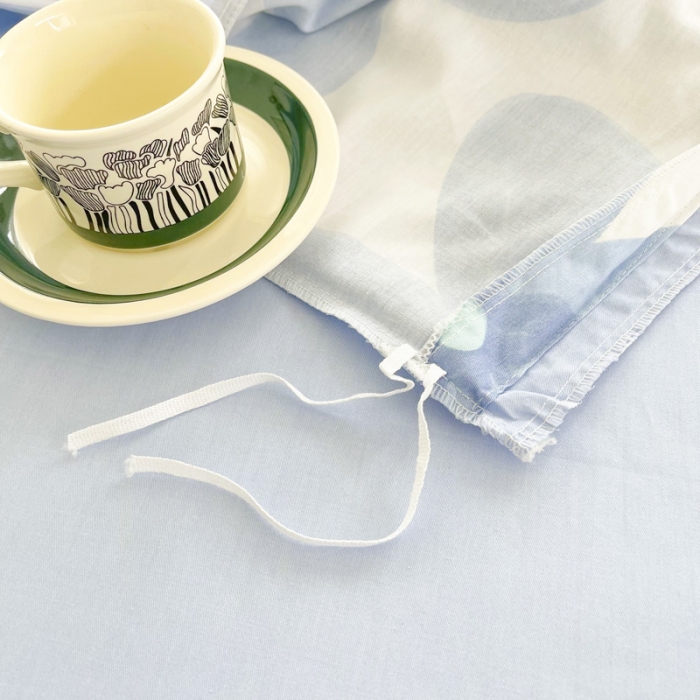 91家纺网 家纺一手货源 找家纺 盛馨家纺 全棉ins北欧风高支高密全棉喷气小清新纯棉四件套 花海蓝