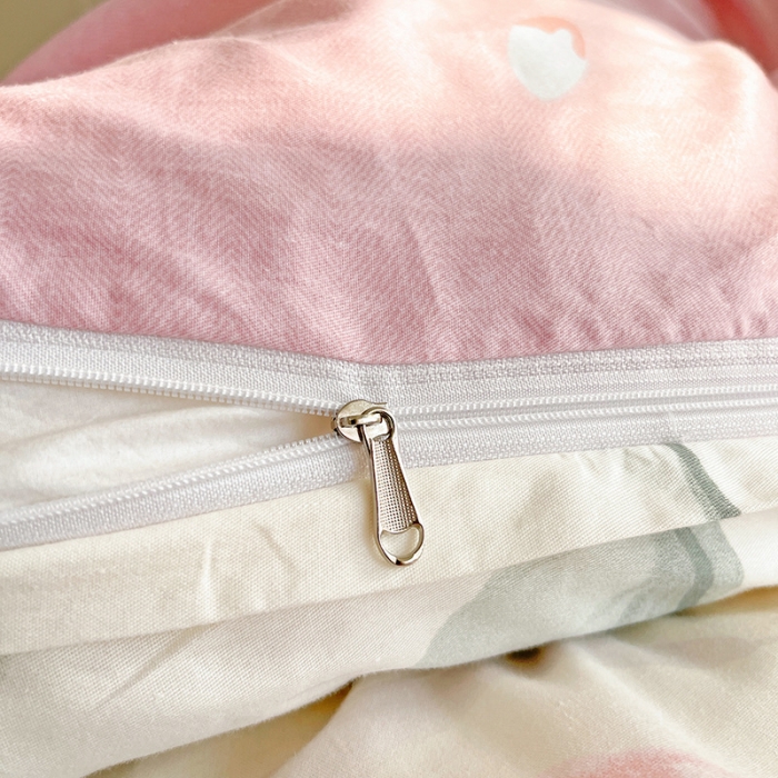 91家纺网 家纺一手货源 找家纺 盛馨家纺 全棉ins北欧风高支高密全棉喷气小清新纯棉四件套 花胥梦粉