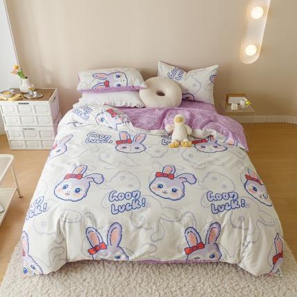 91家纺网 家纺一手货源 找家纺 珺柔 2023新款13070全棉四件套-第3批 宝宝兔