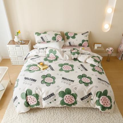 91家纺网 家纺一手货源 找家纺 珺柔 2023新款13070全棉四件套-第3批 绿光