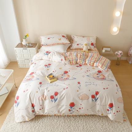 91家纺网 家纺一手货源 找家纺 珺柔 2023新款13070全棉四件套-第3批 玫瑰星球