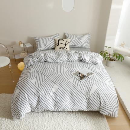 91家纺网 家纺一手货源 找家纺 珺柔 2023新款13070全棉四件套-第3批 梦的旋律-灰