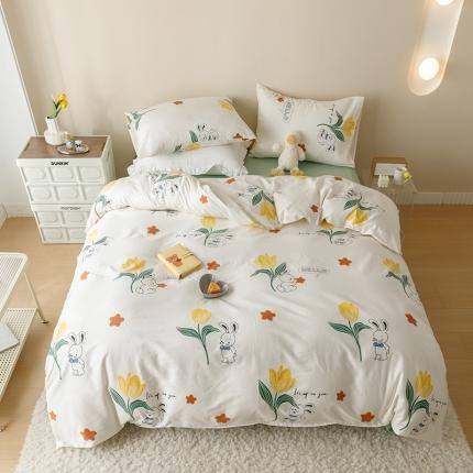 91家纺网 家纺一手货源 找家纺 珺柔 2023新款13070全棉四件套-第3批 兔时光