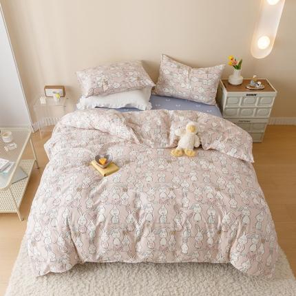 91家纺网 家纺一手货源 找家纺 珺柔 2023新款13070全棉四件套-第3批 小兔仙