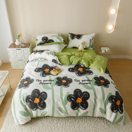 91家纺网 家纺一手货源 找家纺 珺柔 2023新款13070全棉四件套-第3批 油墨画