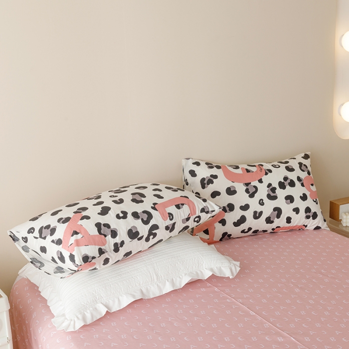 91家纺网 家纺一手货源 找家纺 珺柔 2023新款13070全棉四件套-第3批 豹纹粉