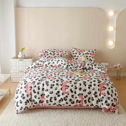 珺柔 2023新款13070全棉四件套-第3批 豹纹粉