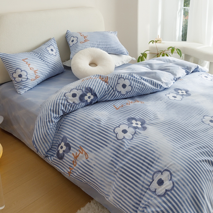 91家纺网 家纺一手货源 找家纺 珺柔 2023新款13070全棉四件套-第3批 风信子