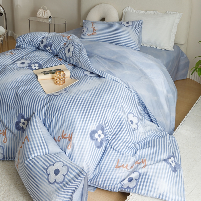 91家纺网 家纺一手货源 找家纺 珺柔 2023新款13070全棉四件套-第3批 风信子