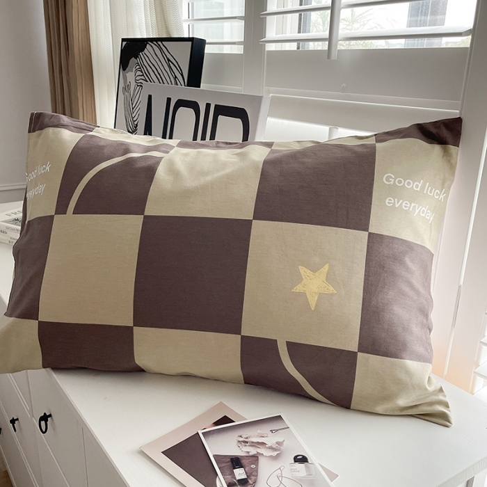 91家纺网 家纺一手货源 找家纺 呗旺鹿 2023新款13372舒适极简休闲风全棉纯棉印花四件套 巧乐兹