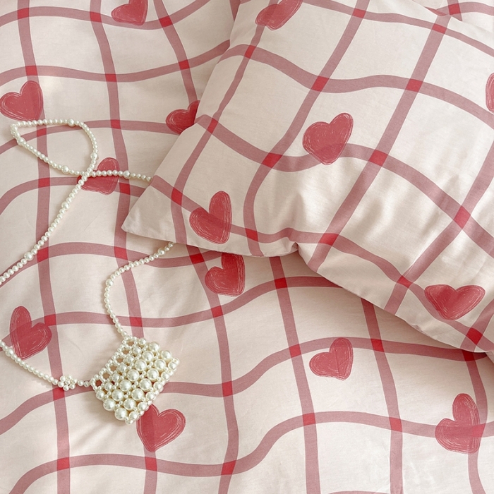 91家纺网 家纺一手货源 找家纺 呗旺鹿 2023新款13372舒适极简休闲风全棉纯棉印花四件套 心语