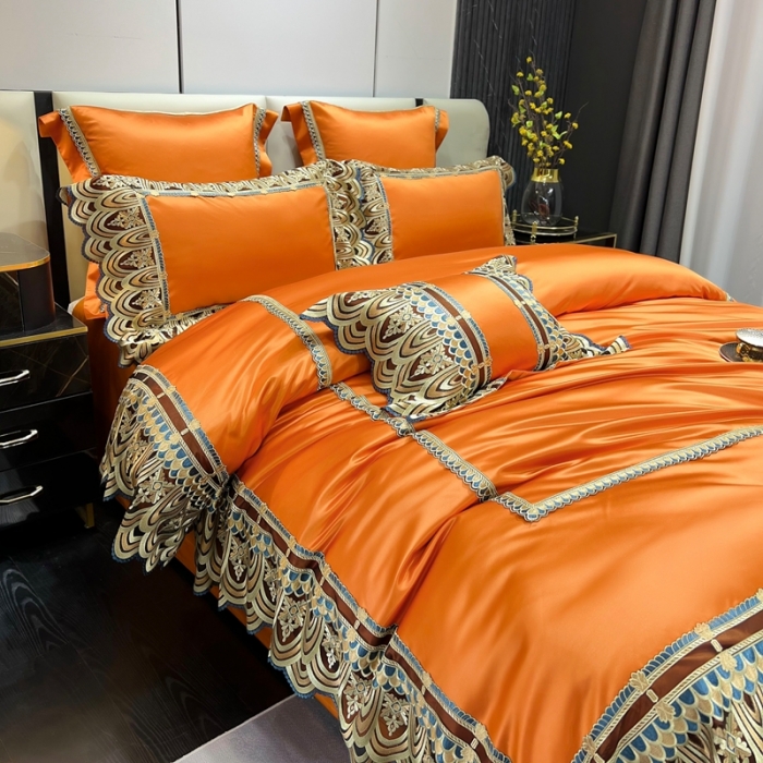 91家纺网 家纺一手货源 找家纺 （总）缔缦 2023新款贝尔系列高端居家轻奢真丝棉四件套