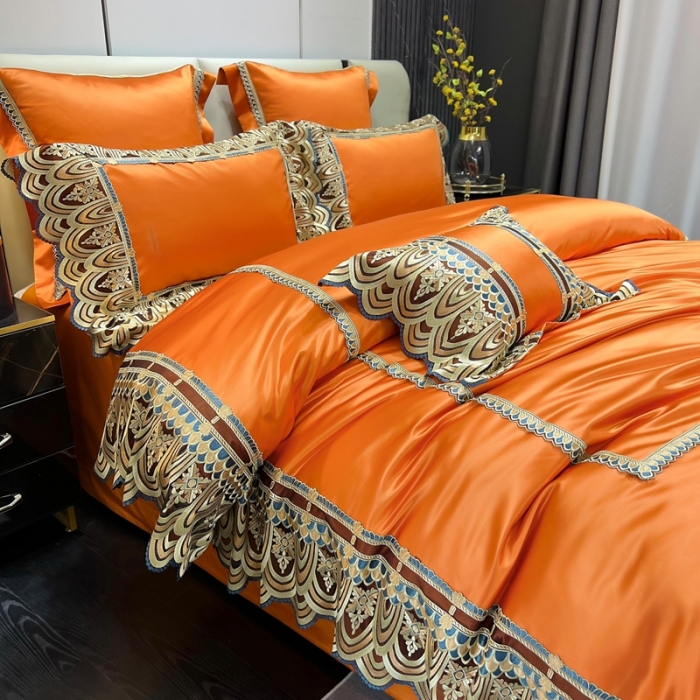 91家纺网 家纺一手货源 找家纺 （总）缔缦 2023新款贝尔系列高端居家轻奢真丝棉四件套