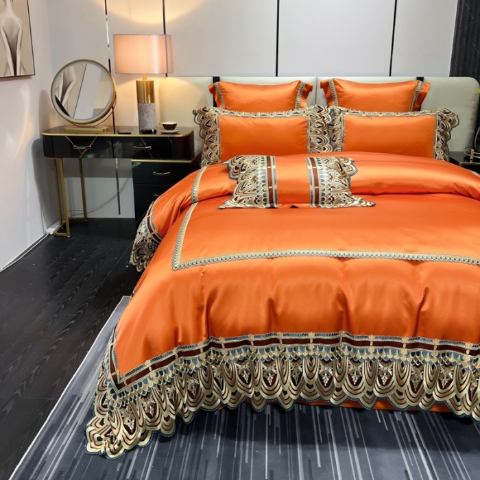 91家纺网 家纺一手货源 找家纺 （总）缔缦 2023新款贝尔系列高端居家轻奢真丝棉四件套