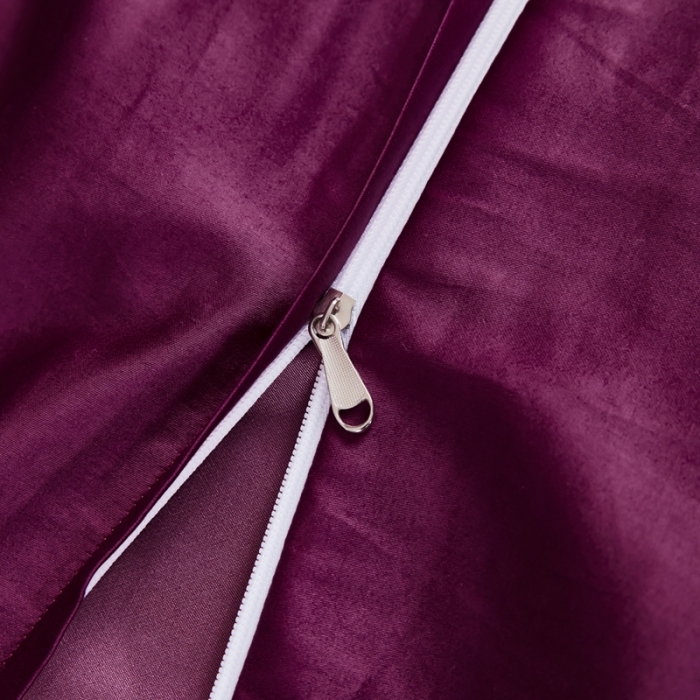 91家纺网 家纺一手货源 找家纺 缔缦 2023新款贝尔系列高端居家轻奢真丝棉四件套 贝尔-深紫