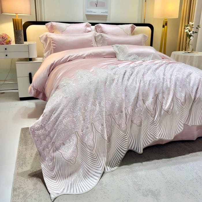 91家纺网 家纺一手货源 找家纺 （总）缔缦 2023新款卡娜莎系列高端居家轻奢真丝棉四件套