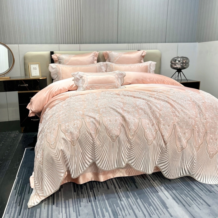 91家纺网 家纺一手货源 找家纺 缔缦 2023新款卡娜莎系列高端居家轻奢真丝棉四件套 卡娜莎-玉色