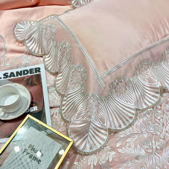 91家纺网 家纺一手货源 找家纺 缔缦 2023新款卡娜莎系列高端居家轻奢真丝棉四件套 卡娜莎-玉色