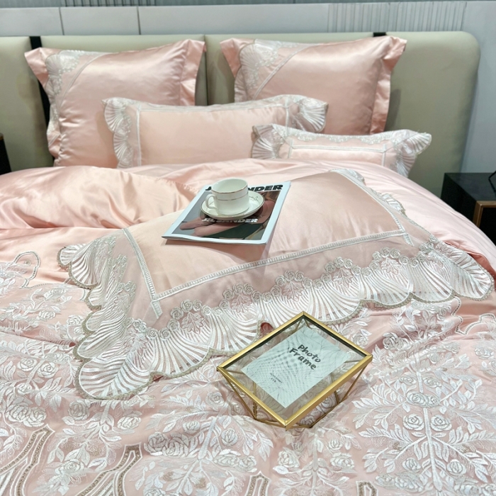 91家纺网 家纺一手货源 找家纺 缔缦 2023新款卡娜莎系列高端居家轻奢真丝棉四件套 卡娜莎-玉色