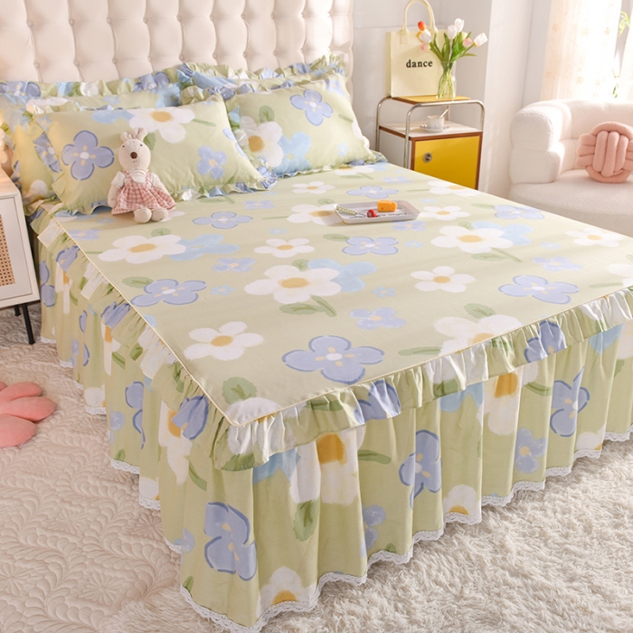 91家纺网 家纺一手货源 找家纺 美达 2025全棉蕾丝小花边单床裙 雅秀