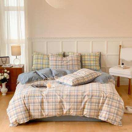 91家纺网 家纺一手货源 找家纺 （总）例外Home 2023新款色织格子系列四件套