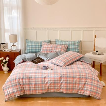 91家纺网 家纺一手货源 找家纺 （总）例外Home 2023新款色织格子系列四件套