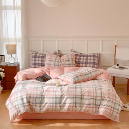 91家纺网 家纺一手货源 找家纺 （总）例外Home 2023新款色织格子系列四件套