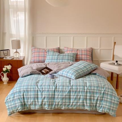 91家纺网 家纺一手货源 找家纺 （总）例外Home 2023新款色织格子系列四件套