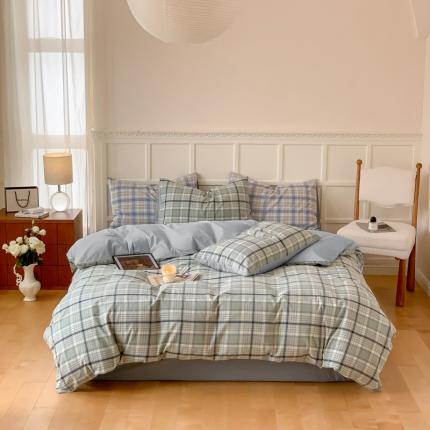 91家纺网 家纺一手货源 找家纺 （总）例外Home 2023新款色织格子系列四件套