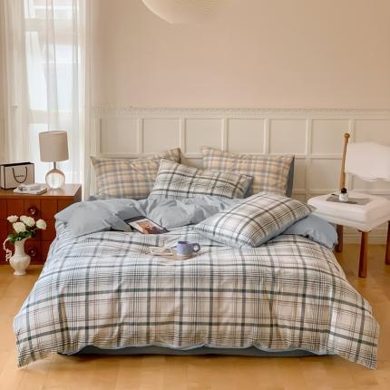 91家纺网 家纺一手货源 找家纺 （总）例外Home 2023新款色织格子系列四件套