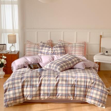 91家纺网 家纺一手货源 找家纺 （总）例外Home 2023新款色织格子系列四件套