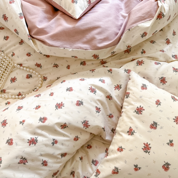 91家纺网 家纺一手货源 找家纺 优彩 新款全棉13372花卉系列四件套-全棉小碎花花型 罗马假日